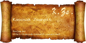 Kascsak Zsanett névjegykártya
